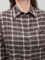 Сорочка жіноча в клітинку тонка коричнева 145-2