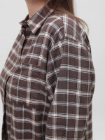 Сорочка жіноча в клітинку тонка коричнева 145-2