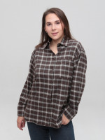 Сорочка жіноча в клітинку тонка коричнева 145-2