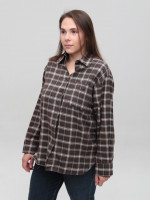 Сорочка жіноча в клітинку тонка коричнева 145-2