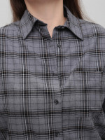 Сорочка жіноча в клітинку сіра тонка 145-3
