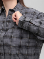 Сорочка жіноча в клітинку сіра тонка 145-3