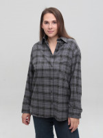 Сорочка жіноча в клітинку сіра тонка 145-3