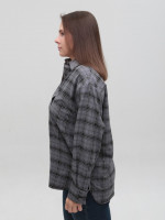 Сорочка жіноча в клітинку сіра тонка 145-3