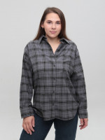Сорочка жіноча в клітинку сіра тонка 145-3