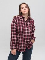 Сорочка жіноча в клітинку червона тонка 145-4