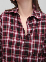 Сорочка жіноча в клітинку червона тонка 145-4