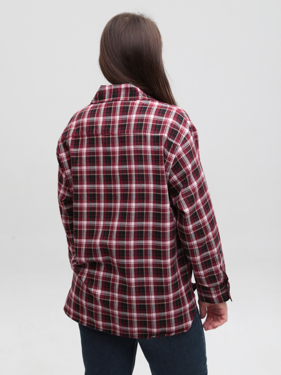 Сорочка жіноча в клітинку червона тонка 145-4