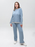 Костюм жіночий в'язаний синій светр із брюками 12227-4