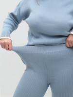 Костюм жіночий в'язаний синій светр із брюками 12227-4