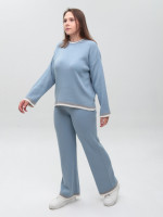 Костюм жіночий в'язаний синій светр із брюками 12227-4