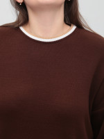 Костюм женский вязаный коричневый теплый свитер с брюками  12227-9