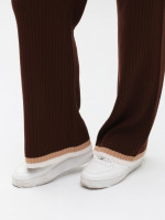 Костюм женский вязаный коричневый теплый свитер с брюками  12227-9