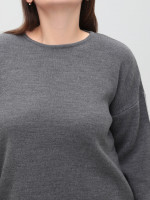 Костюм женский вязаный серый свитер с брюками 12228-3