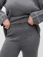 Костюм женский вязаный серый свитер с брюками 12228-3