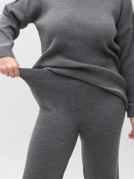 Костюм женский вязаный серый свитер с брюками 12228-3