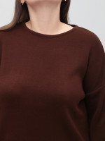 Костюм женский вязаный коричневый свитер с брюками 12228-9