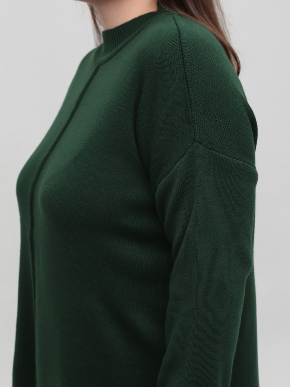 Костюм жіночий в'язаний зелений светр із брюками 10998-17