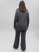 Костюм жіночий в'язаний сірий светр із брюками 10998-3
