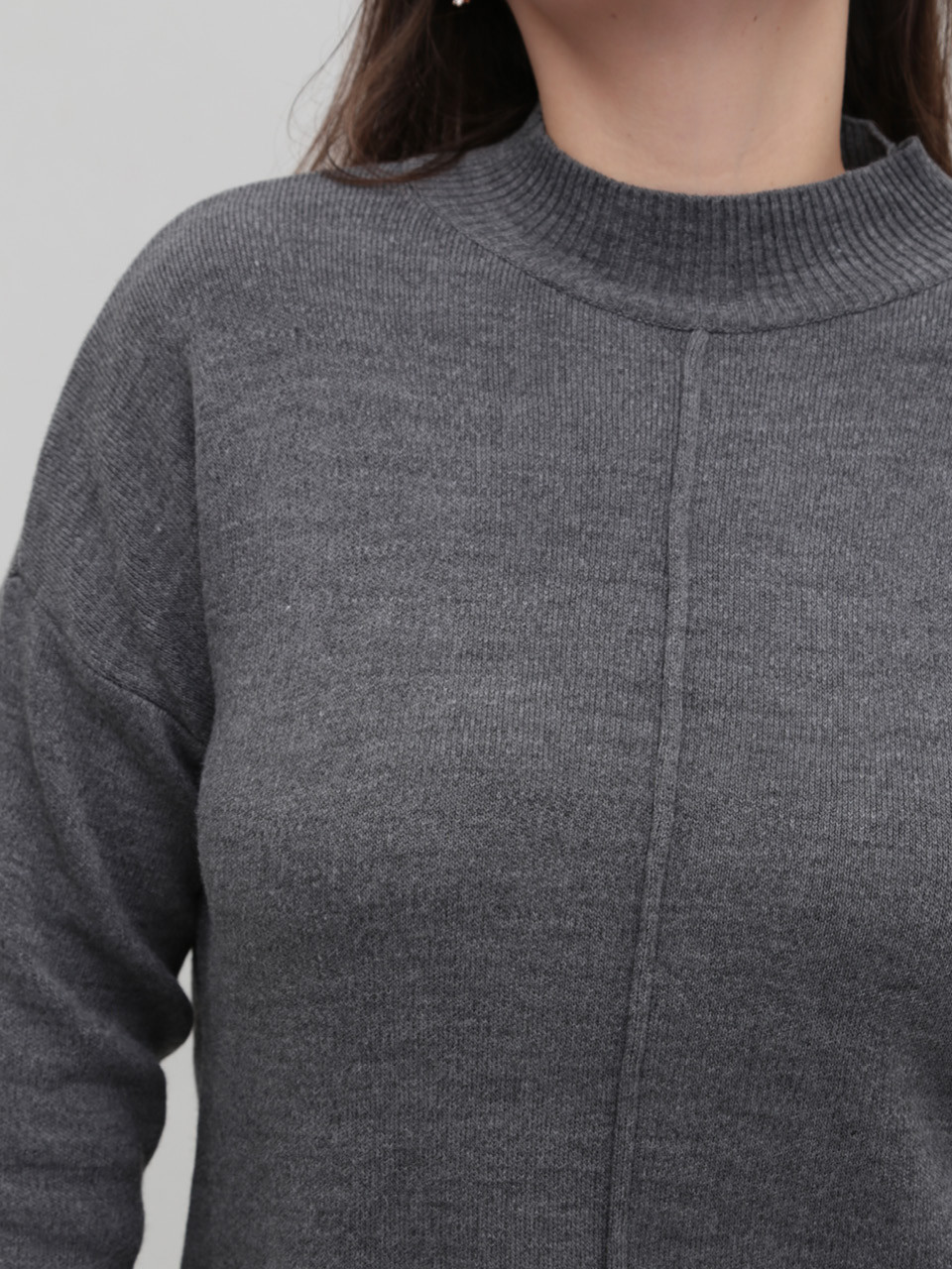 Костюм жіночий в'язаний сірий светр із брюками 10998-3