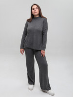 Костюм жіночий в'язаний сірий светр із брюками 10998-3