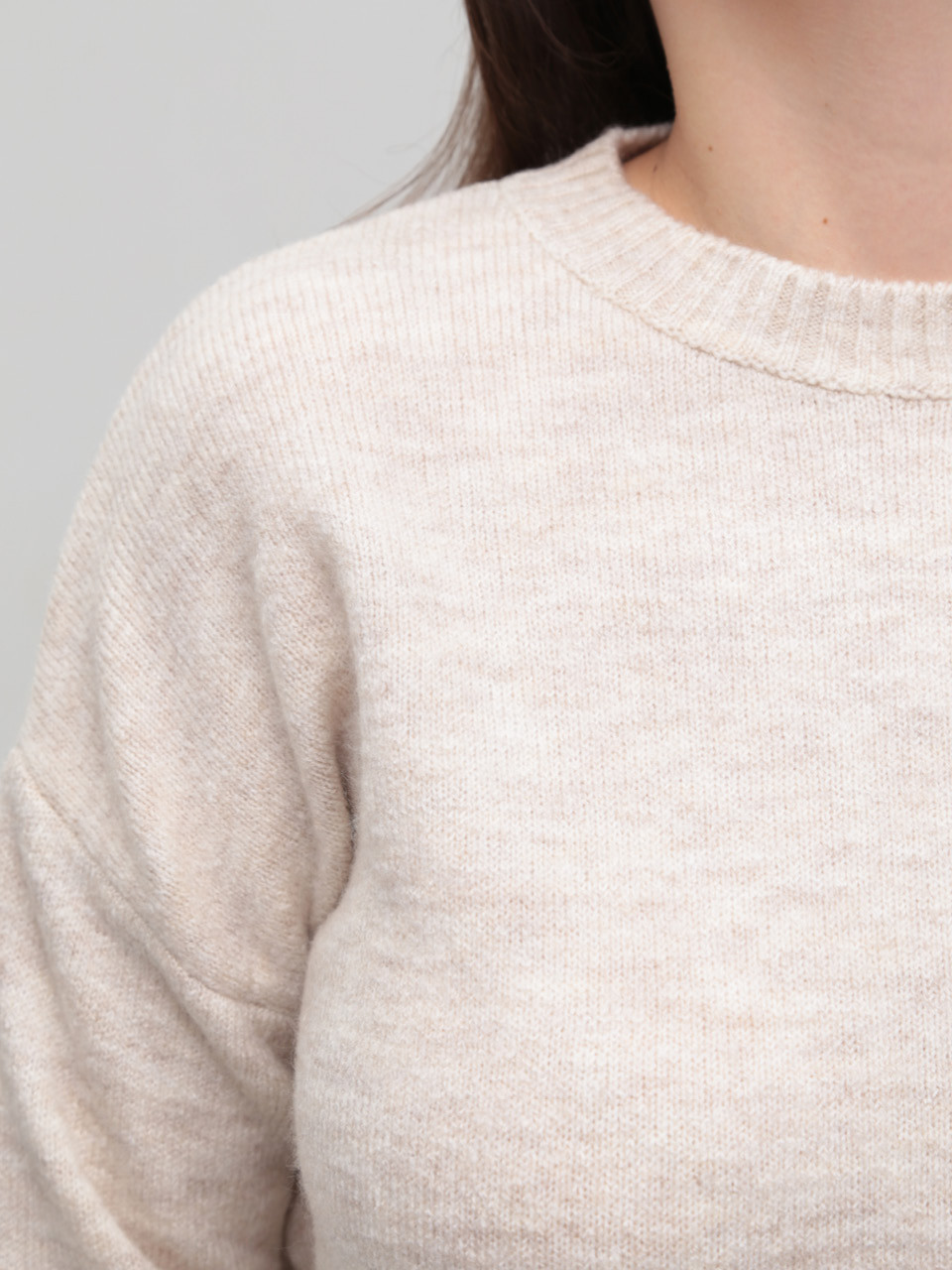 Светр жіночий молочний прямий однотонний 8547-2-Т