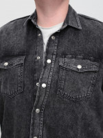 Сорочка чоловіча сіра джинсова пряма великий розмір 519-В-3