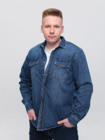 Сорочка чоловіча синя джинсова пряма 519-1