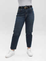 Джинси жіночі сині прямі МОМ великі розміри 1614-1-B