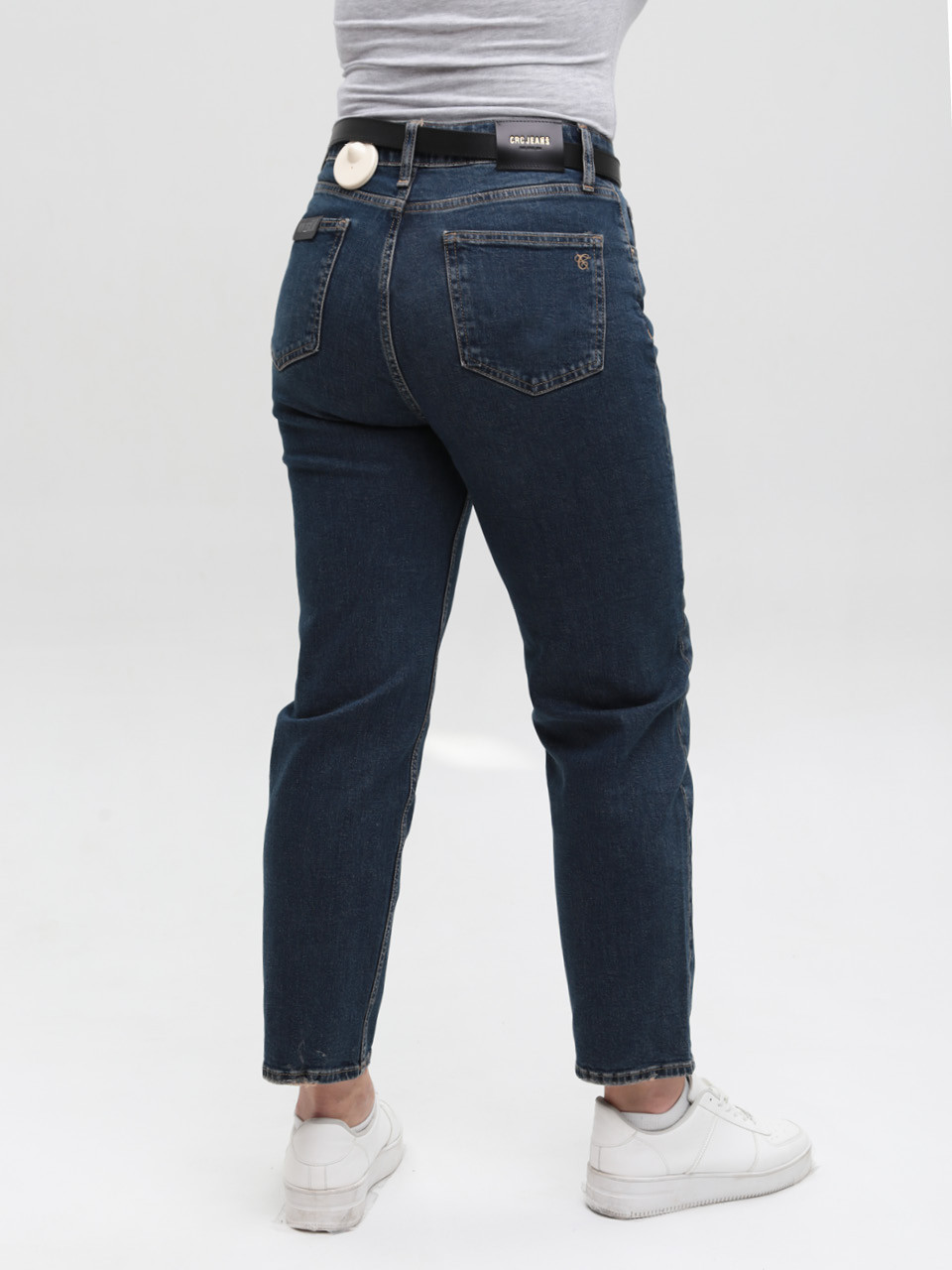 Джинси жіночі сині прямі МОМ великі розміри 1614-1-B