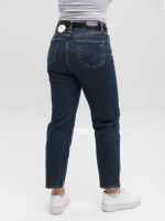 Джинси жіночі сині прямі МОМ великі розміри 1614-1-B