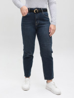 Джинси жіночі сині прямі МОМ великі розміри 1614-1-B