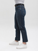 Джинси жіночі сині прямі МОМ великі розміри 1614-1-B