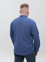 Сорочка чоловіча синя в клітку жатка великий розмір 8807-B-1