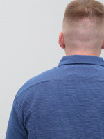 Сорочка чоловіча синя в клітку жатка великий розмір 8807-B-1