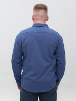 Сорочка чоловіча синя в клітку жатка великий розмір 8807-B-1