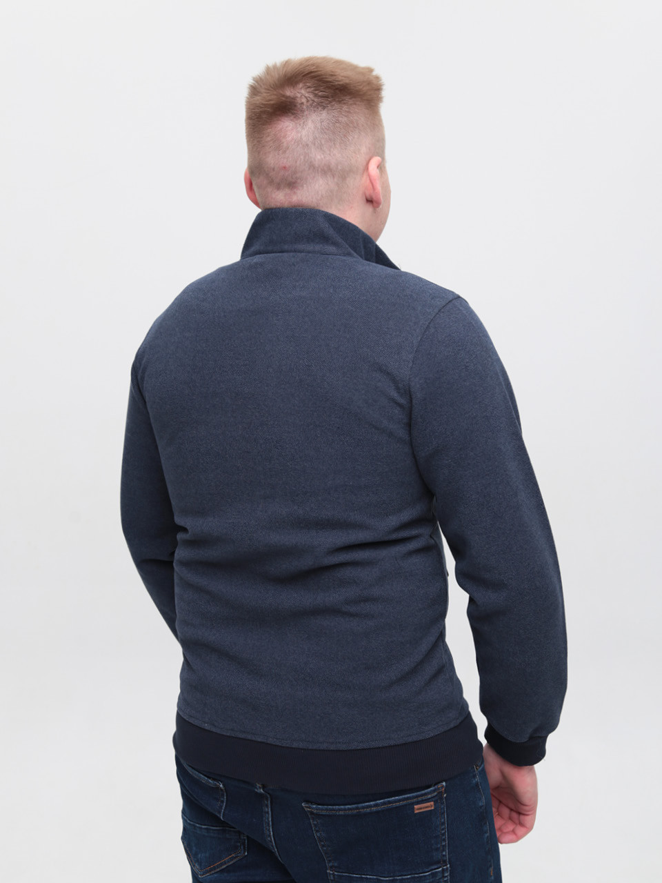 Кофта чоловіча синя на блискавці 500-2