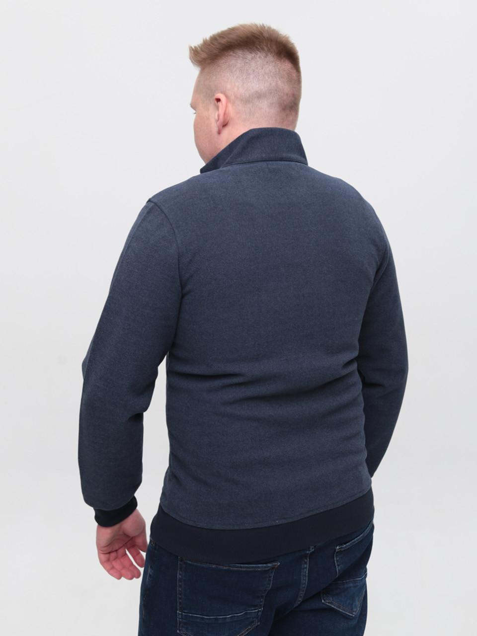 Кофта чоловіча синя на блискавці 500-2