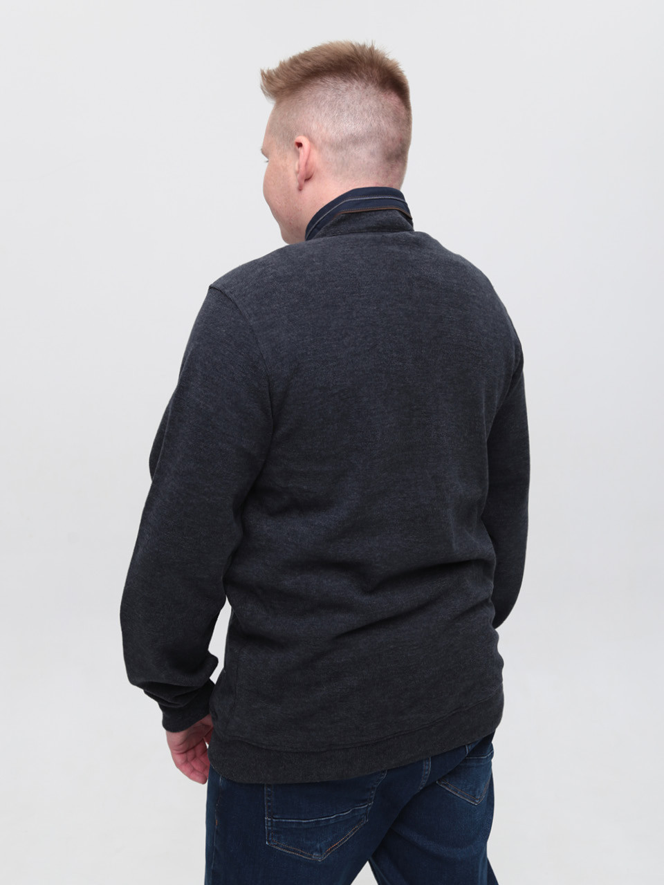 Кофта чоловіча темно-синя на блискавці 18-2