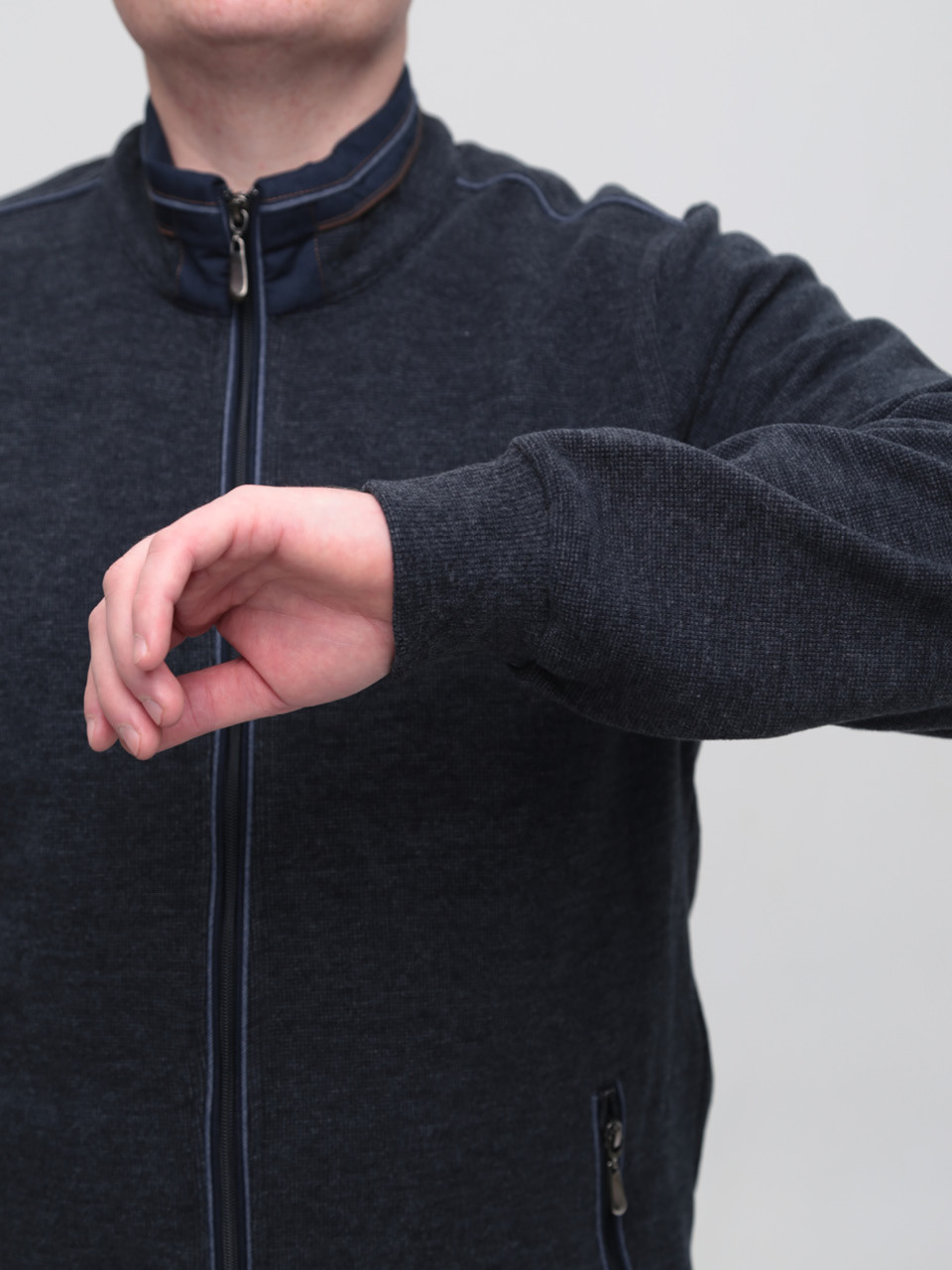Кофта чоловіча темно-синя на блискавці 18-2