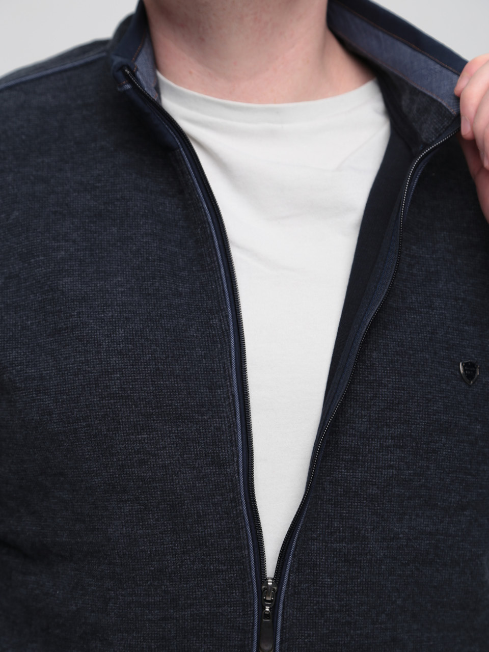 Кофта чоловіча темно-синя на блискавці 18-2