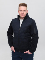 Кофта чоловіча темно-синя на блискавці з флісом 73-2