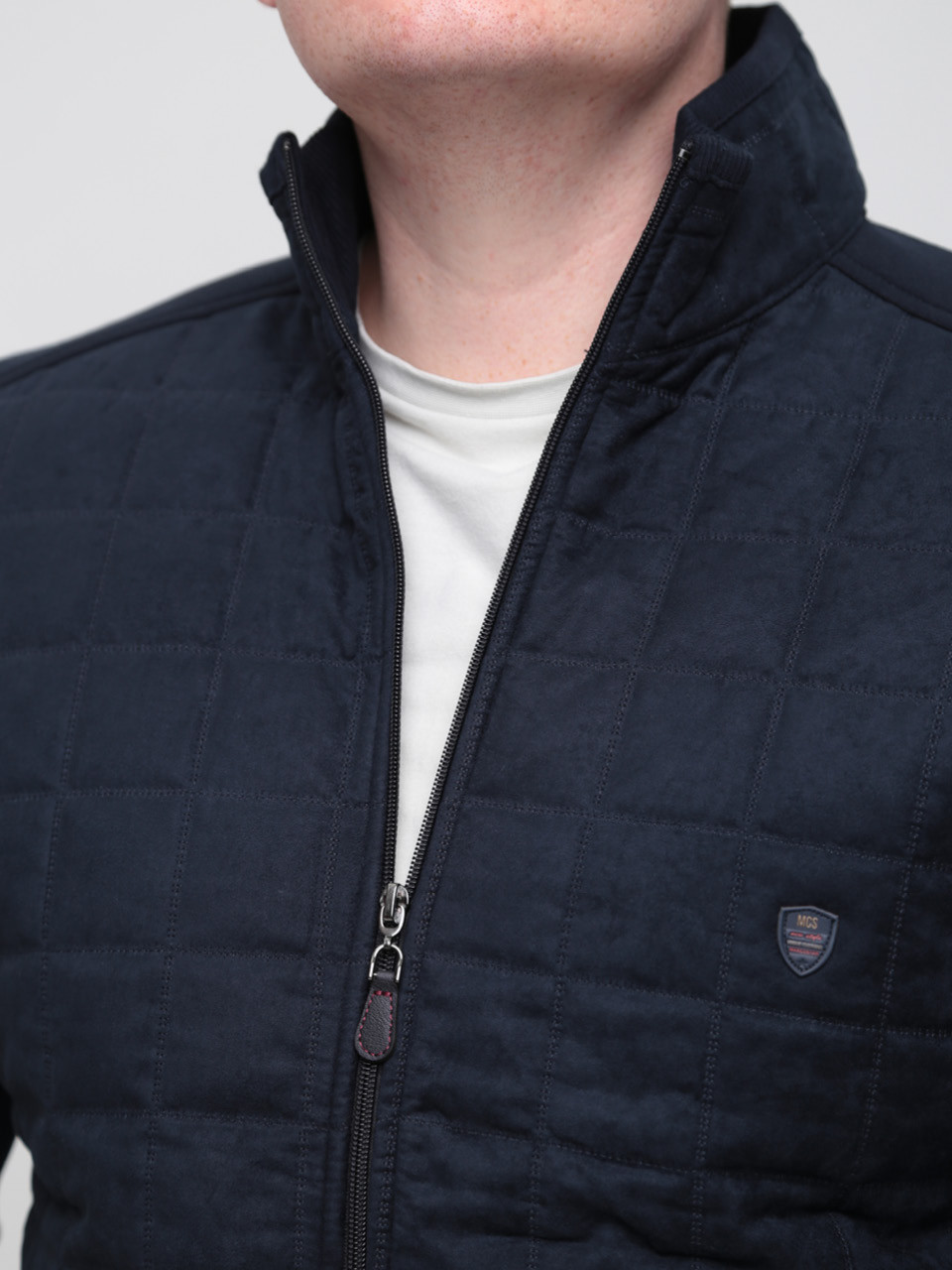 Кофта чоловіча темно-синя на блискавці з флісом 73-2