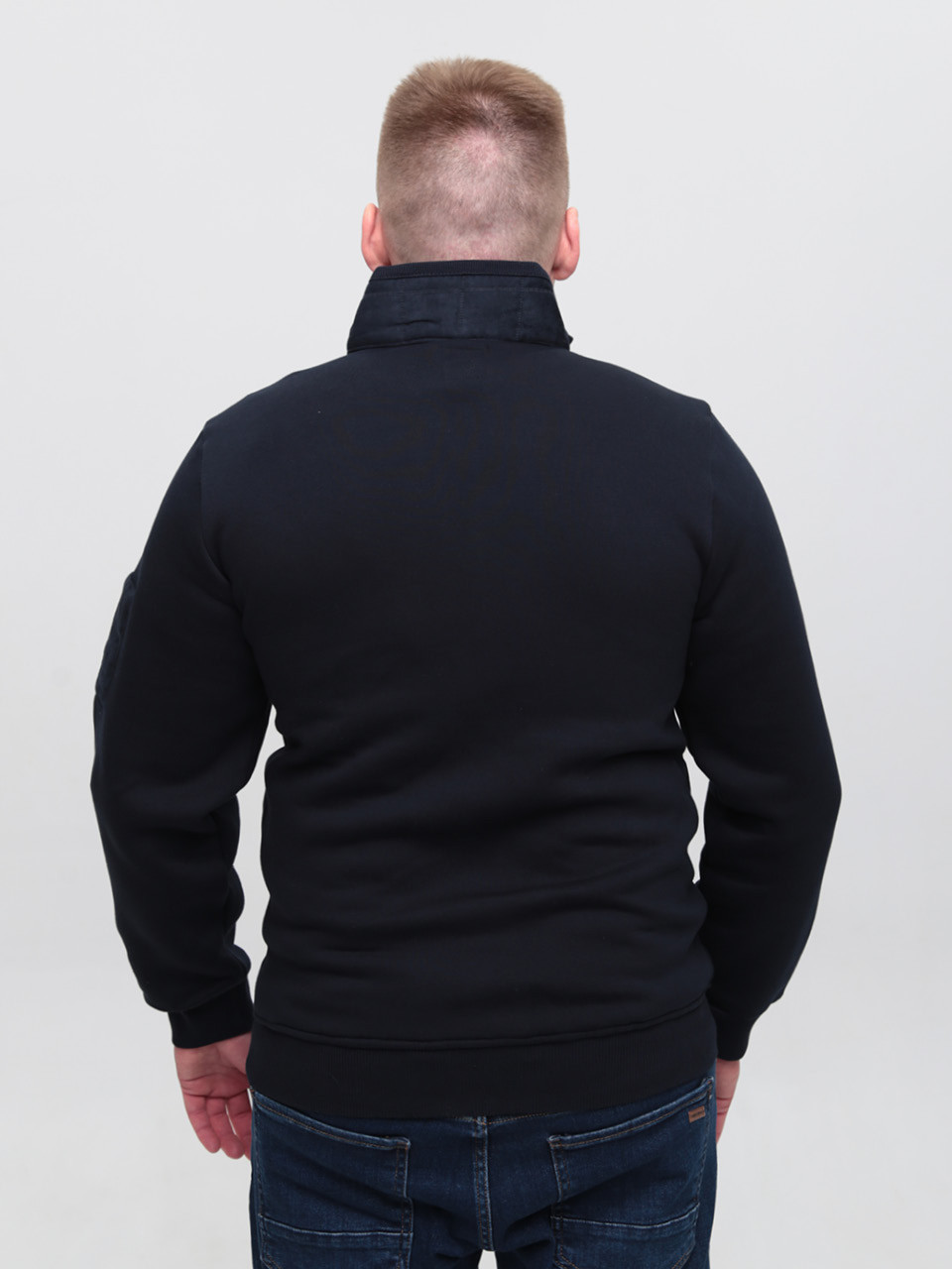 Кофта чоловіча темно-синя на блискавці з флісом 73-2
