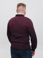 Поло чоловіче бордове з довгим рукавом 9301-2