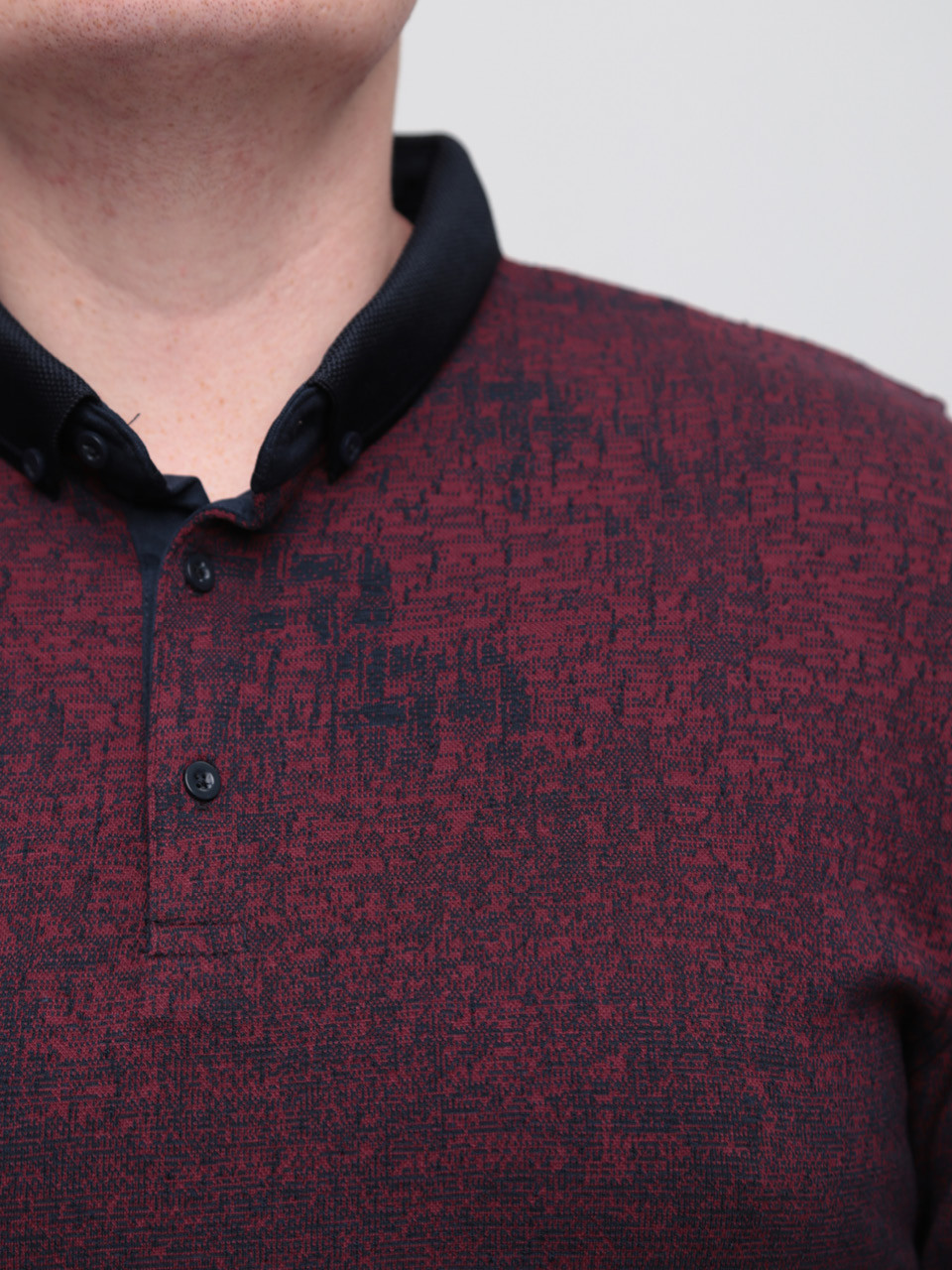 Поло чоловіче бордове з довгим рукавом 9301-2