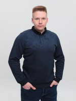 Поло чоловіче темно-синє з довгим рукавом 9301-1