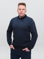 Поло чоловіче темно-синє з довгим рукавом 9301-1
