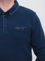 Поло чоловіче темно-синє з довгим рукавом 9111-1