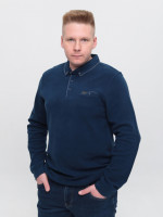 Поло чоловіче темно-синє з довгим рукавом великий розмір 9111-B-1